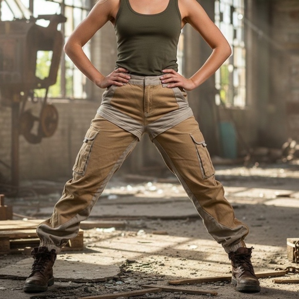 I.AM.GIA Womens Convertible Cargo Thick Heavy Two-Tone Tan Khaki Pants Size XS
